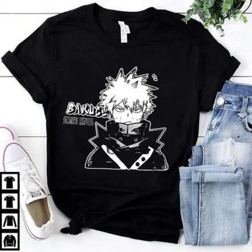 Футболка чорна PrintBro аніме Bakuce