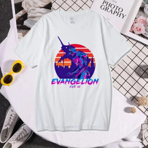 Футболка біла PrintBro аніме Evangelion