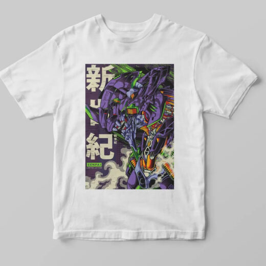 Футболка біла PrintBro аніме Наруто Evangelion print