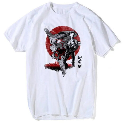 Футболка біла PrintBro аніме Evangelion харадзьяку