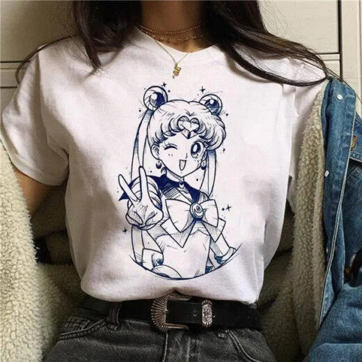 Футболка біла PrintBro аніме Сейлор Мун style