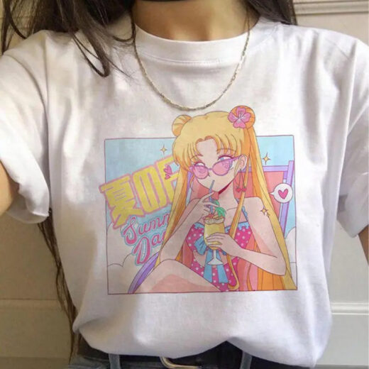 Футболка біла PrintBro аніме Сейлор Мун summer