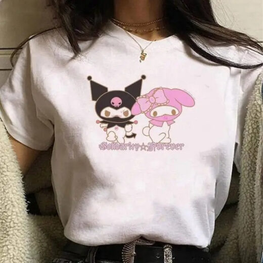 Футболка біла PrintBro аніме Kuromi&Melodi