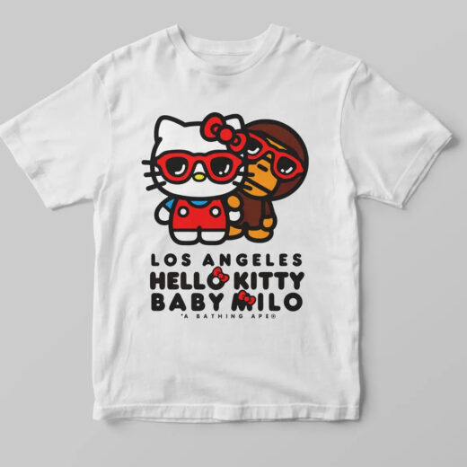 Футболка біла PrintBro аніме Kitty & Baby milo