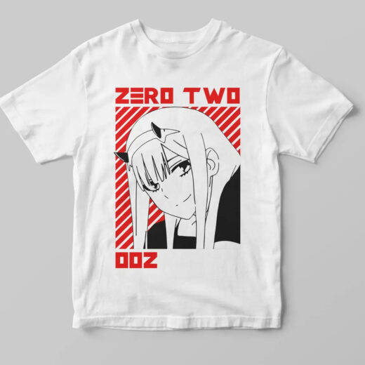 Футболка біла PrintBro аніме 002 Zero Two