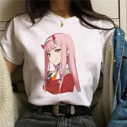 Футболка біла PrintBro аніме Darling in the Franxx код 002