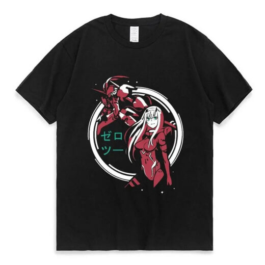 Футболка чорна PrintBro аніме Zero Two print