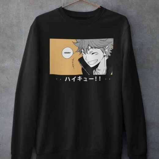Світшот чорний PrintBro аніме Harajukyu