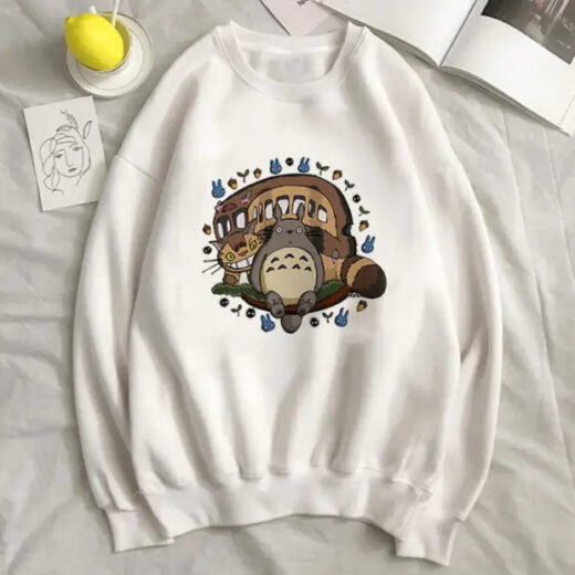 Світшот білий PrintBro аніме Miyazaki Hayao
