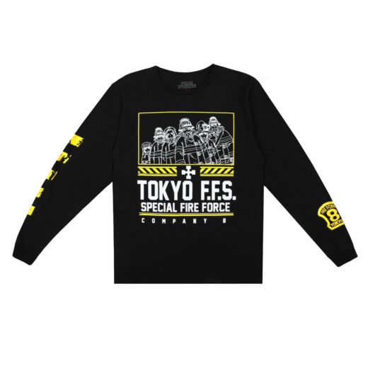 Світшот чорний PrintBro аніме Fire Force - Tokyo FFS