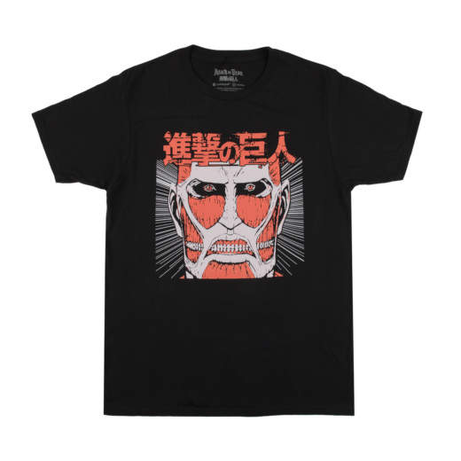 Футболка чорна PrintBro аніме Attack On Titan - Colossal Titan