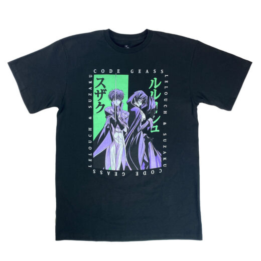 Футболка чорна PrintBro аніме Code Geass - Lelouch Suzaku