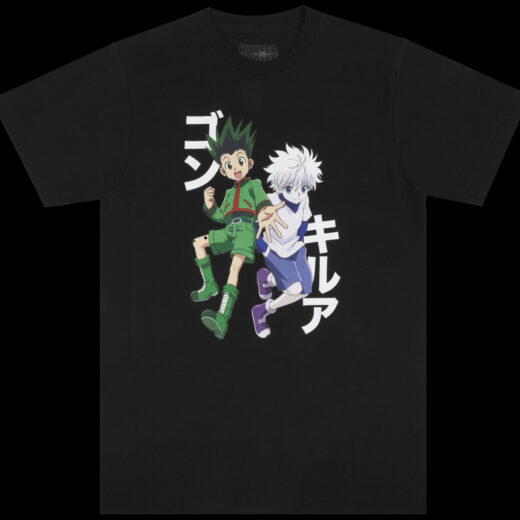 Футболка чорна PrintBro аніме Hunter x Hunter - Gon Killua Hand