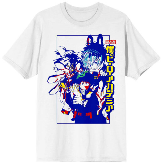 Футболка біла PrintBro аніме My Hero Academia - Shigaraki All Might Deku