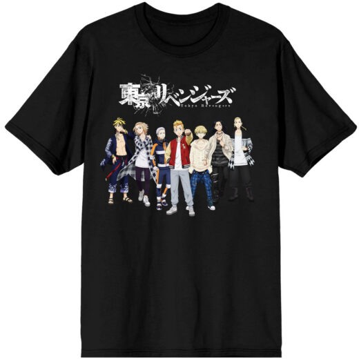 Футболка чорна PrintBro аніме Tokyo Revengers - Group
