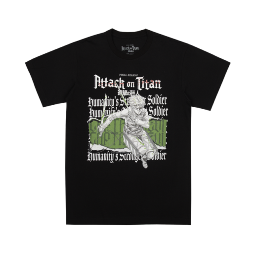 Футболка PrintBro з принтом Y2k Attack on Titan Levi Black