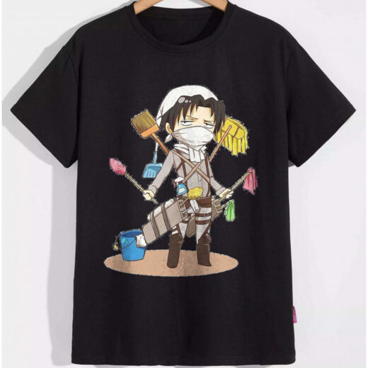 Футболка PrintBro Attack on Titan Атака титанів, велике прибирання PG03695 goodreclama Чорний