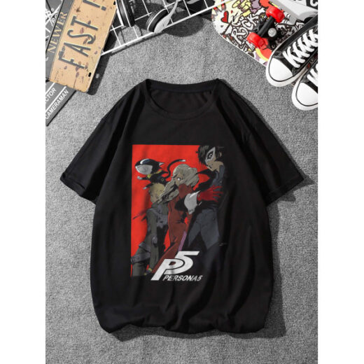 Футболка PrintBro Персона 5 Persona 5 аніме та відеогра PG03434 Чорний