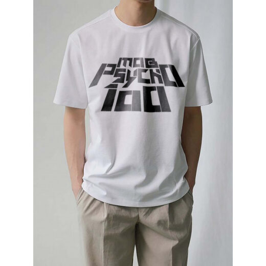 Футболка PrintBro аніме Моб Псіхо 100 Mob Psycho 100 logo PG03539 Білий