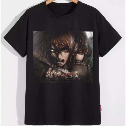 Футболка PrintBro Attack on Titan Атака титанів PG03688 goodreclama Чорний