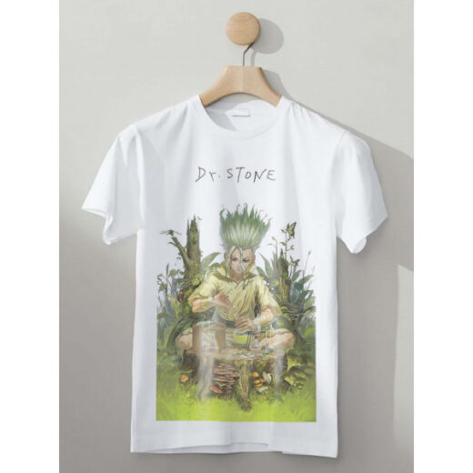 Футболка PrintBro Аніме Доктор Стоун Dr. Stone wood poster PG03618 Білий