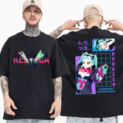 Футболка PrintBro аніме Кіберпанк: Ведмеді бігають по краю Art.011