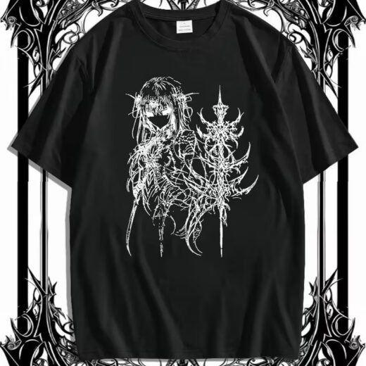 Готическая футболка PrintBro с аниме-графикой unisex Art.001