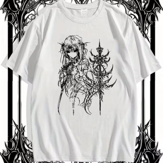 Готическая футболка PrintBro с аниме-графикой unisex Art.002