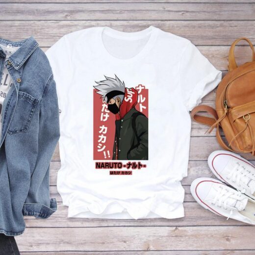 Футболка PrintBro аніме Наруто — Какаші Хатаке Білий Art.001
