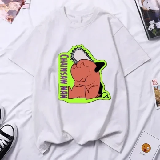 Футболка PrintBro аніме Chainsaw Man — Pochita Білий