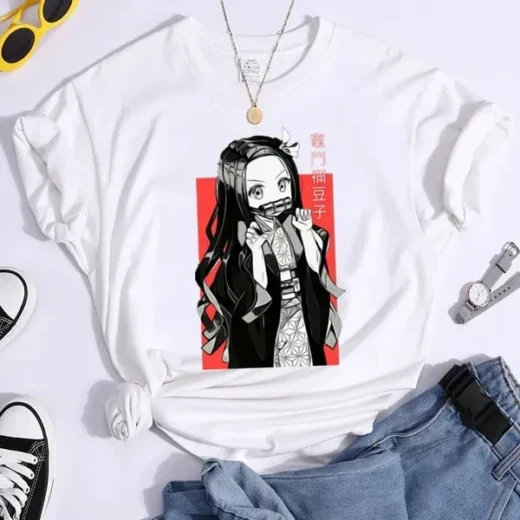 Футболка PrintBro аниме Demon Slayer unisex Білий Art.001