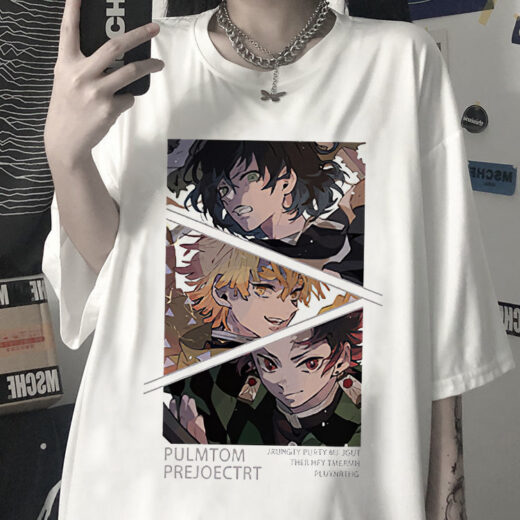 Футболка PrintBro аниме Demon Slayer unisex Білий Art.002