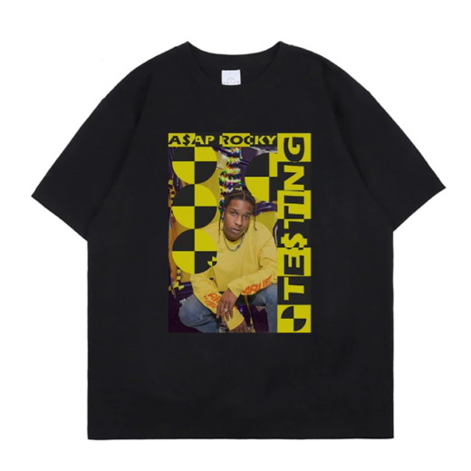 Футболка чорна PrintBro Playboi Carti yellow black print