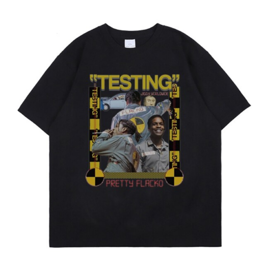 Футболка чорна PrintBro Asap Rocky testing