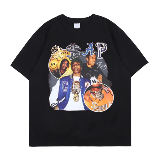 Футболка чорна PrintBro Asap Rocky SAP