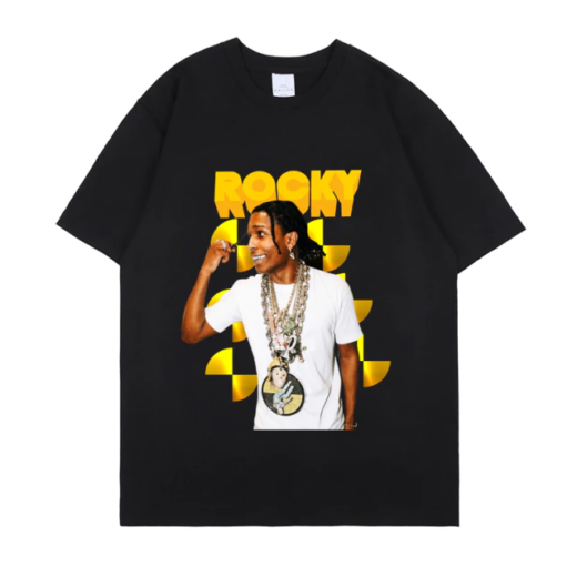 Футболка чорна PrintBro Asap Rocky ROCK