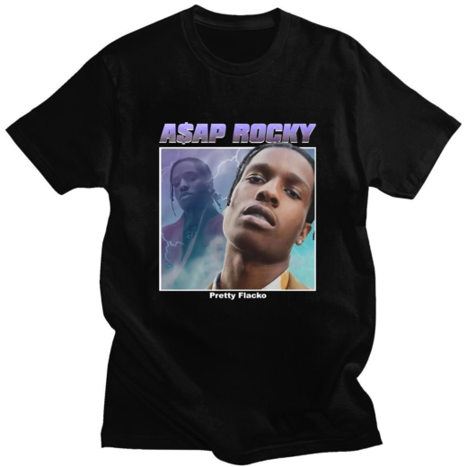 Футболка чорна PrintBro Asap Rocky pretty flacko