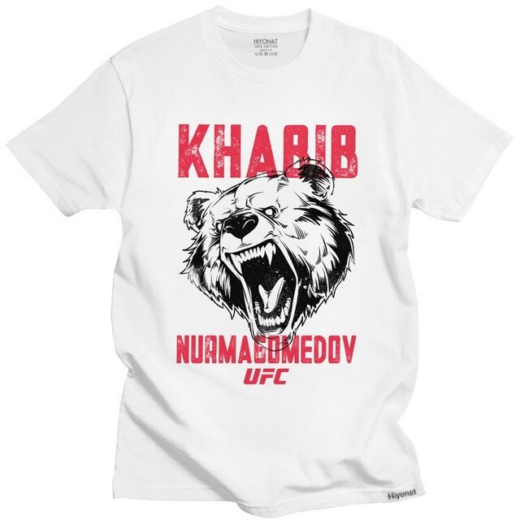 Футболка біла PrintBro Khabib Nurmagomedov ведмідь