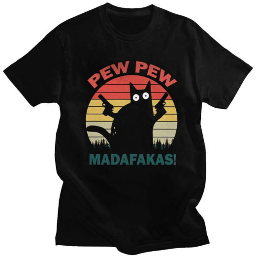 Футболка чорна PrintBro Humor Pew Madafakas