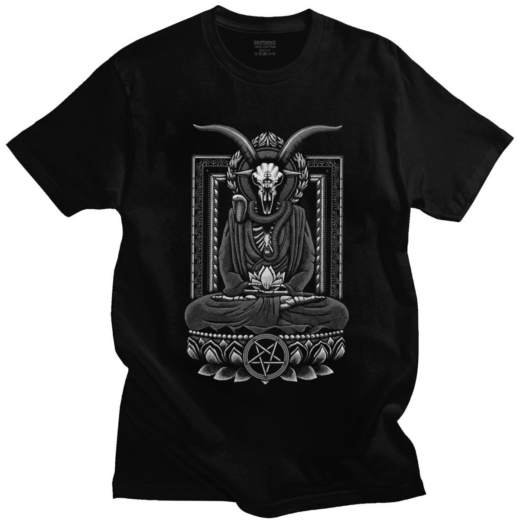 Футболка чорна PrintBro Baphomet з принтом козла