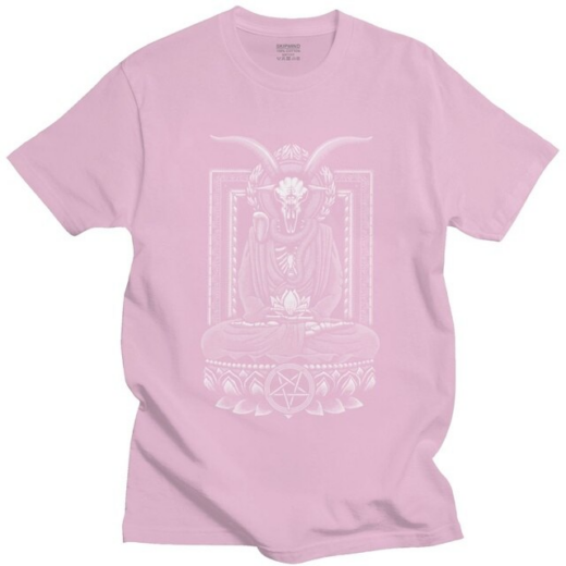 Футболка рожева PrintBro Baphomet з принтом козла