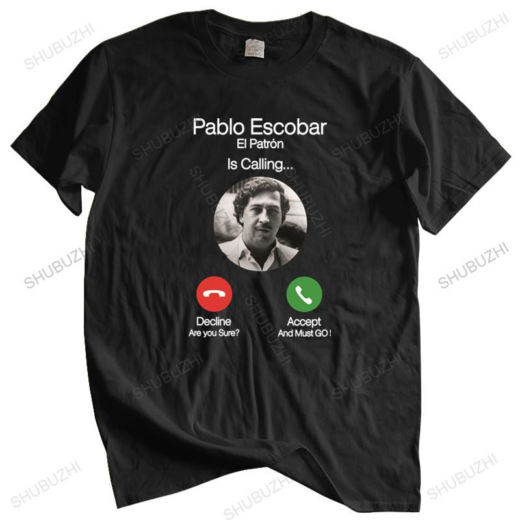 Футболка чорна PrintBro Pablo Escobar is calling