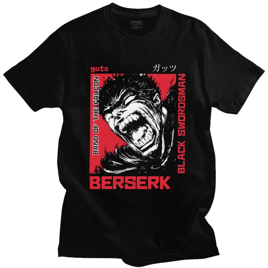 Футболка чорна PrintBro Аніме Furious Gattsu Berserk