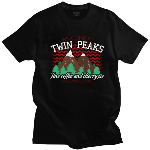 Футболка чорна PrintBro фільми Personality Welcome To Twin Peaks