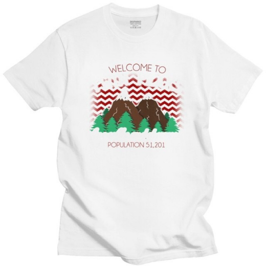 Футболка біла PrintBro фільми Personality Welcome To Twin Peaks