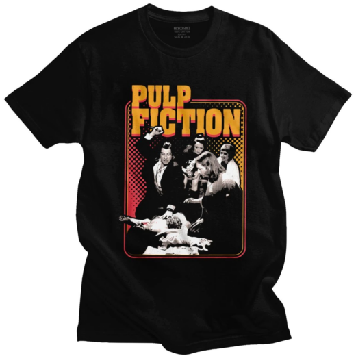 Футболка чорна PrintBro фільми Pulp Fiction
