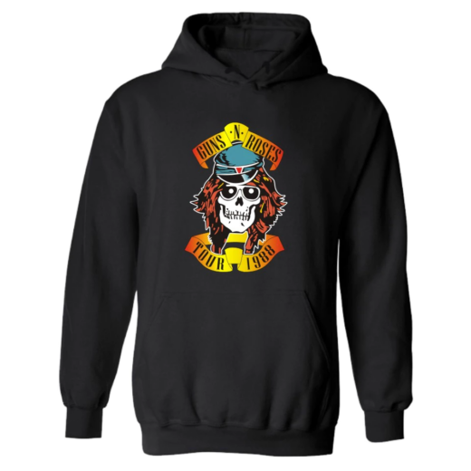 Худі чорний PrintBro Рок GUNS N` ROSES yellow print