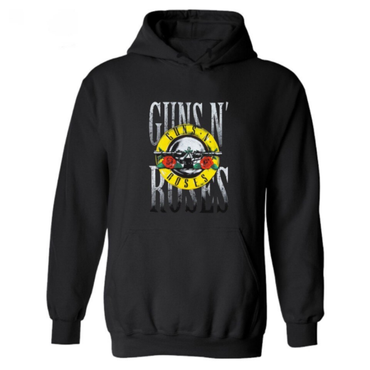 Худі чорний PrintBro Рок GUNS N` ROSES grey print