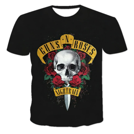 Футболка чорна PrintBro рок GUNS N` ROSES