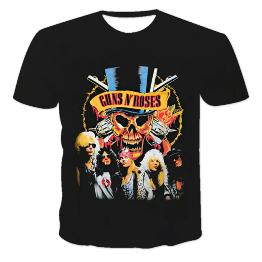 Футболка чорна PrintBro рок GUNS N` ROSES print